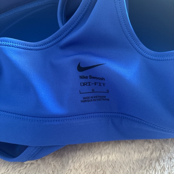 Nike Blue Dri Fit Racerback Sports Bra with Moisture-Wicking Fabric - Picture 3 of 3